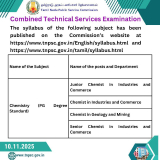 Junior Chemist Post-Combined Technical Services Examination